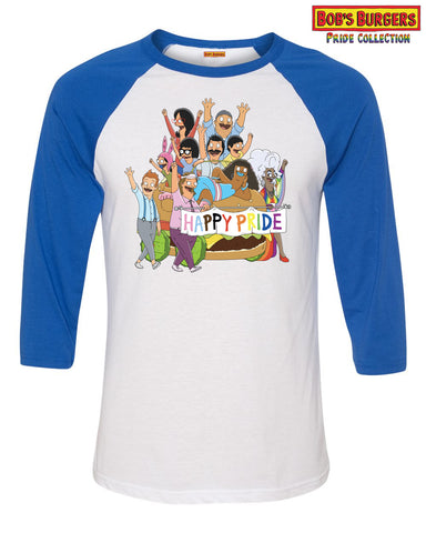 Pride 2024 Bob's Burgers - Pride Parade 3/4 Baseball Tee Royal