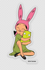 Bob's Burgers - Louise and Kuchi Kopi Hug Clear Die Cut Sticker