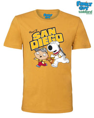 Family Guy - Road to San Diego Tee - Sportsball Mustard