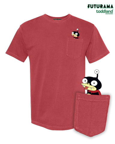 FUTURAMA - Pocket Nibbler Tee  - Comfort Colors Crimson