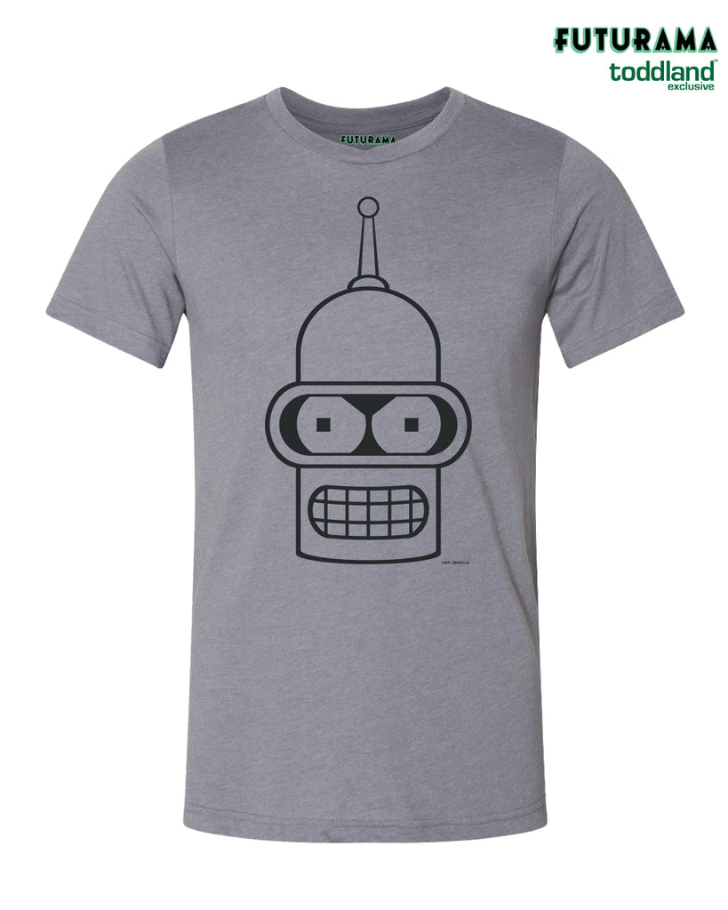FUTURAMA - Bender Head tee Heather Storm Gray