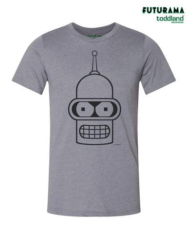 FUTURAMA - Bender Head tee Heather Storm Gray