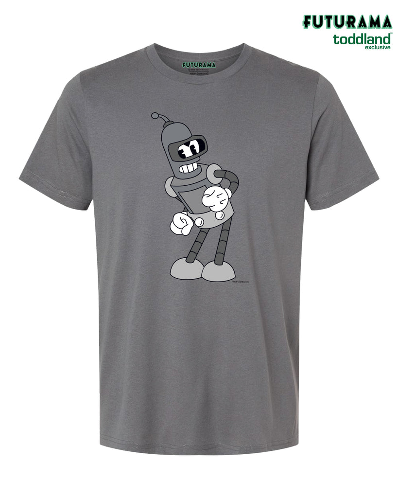 FUTURAMA - "That's All Jerks!" Bender tee - Triblend Solid Asphalt Gray