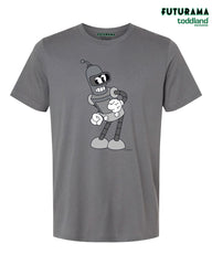 FUTURAMA - "That's All Jerks!" Bender tee - Triblend Solid Asphalt Gray