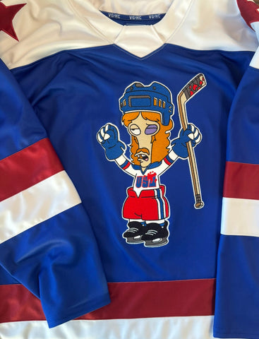 American Dad! - 2026 Actual Authentic Hockey Jerseys (blue) - pre-order closes 8/14/26. ships 11/1/26