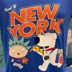 Family Guy - Road to New York tee - Royal/Orange