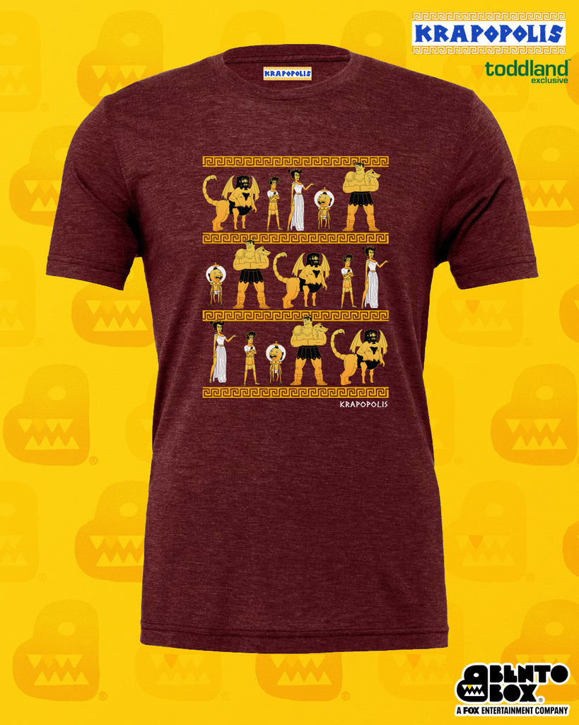 Krapopolis stacked tee - cardinal triblend