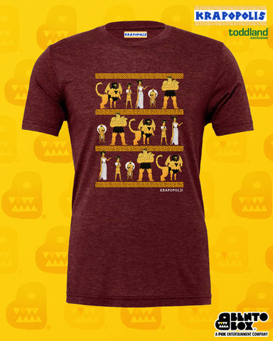 Krapopolis stacked tee - cardinal triblend