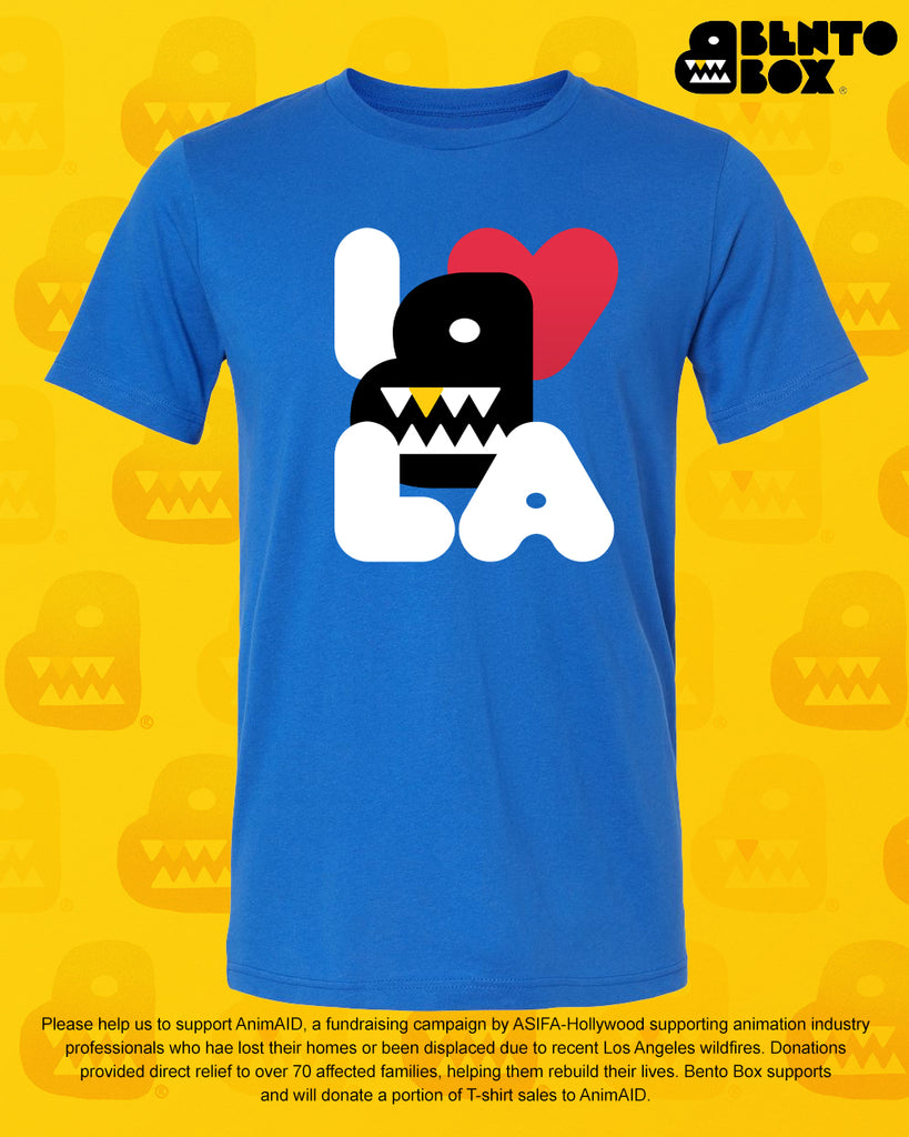 Bento Box - AnimAID/ASIFA-Hollywood I heart LA shirt - True Royal Blue (*ships end of August)