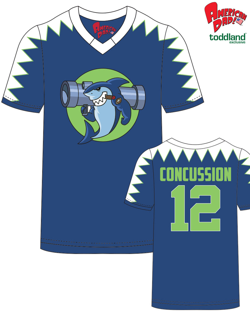 American Dad! - 2026 Bazooka Sharks Johnny Concussion Jersey - pre-order closes 8/14/26. ships 9/1/26