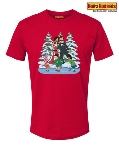 Bobs Burgers - Holiday Family Tee - red