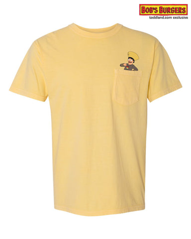 Bobs Burgers - Gene Pocket Tee - butter yellow