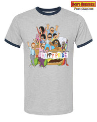 2024 Bob's Burgers Pride - Pride Parade Ringer Tee Navy/Gray (pre-order, read description)