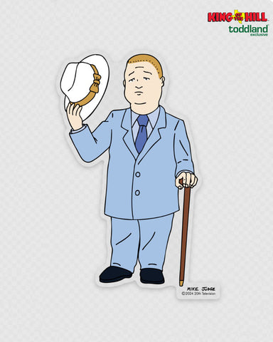 King of the Hill - This flower is wilting Bobby clear die cut sticker