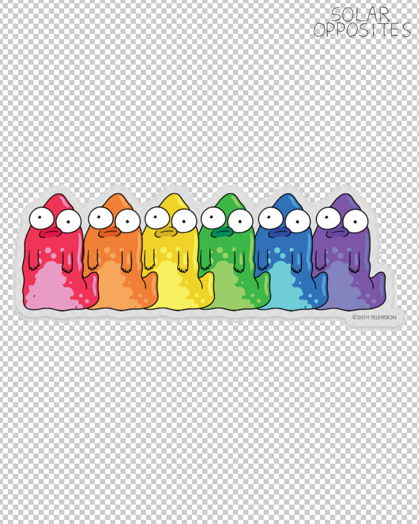 Solar Opposites - Pride Pupas - 2" clear die cut sticker