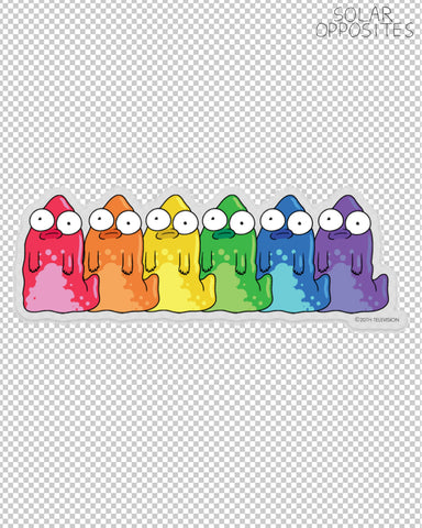 Solar Opposites - Pride Pupas - 2" clear die cut sticker