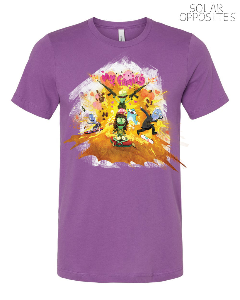 Solar Opposites - My Family Tee  - purple (*ships mid august or before)