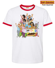 2024 Bob's Burgers Pride - Pride Parade Ringer Tee Red/White (pre-order, read description)