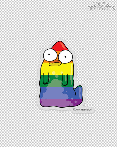 Solar Opposites - Pride Pupa - 3" clear die cut sticker