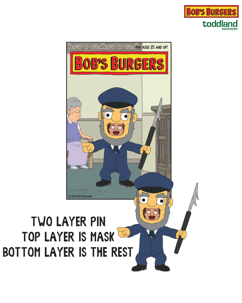 Bob's Burgers - Whaler Zeke - double layer - hard enamel pin