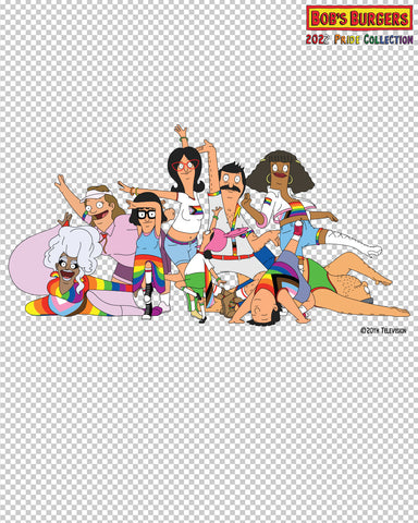 Bob's Burgers Pride - 2022 Group clear die cut sticker