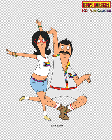 Bob's Burgers Pride - Linda and Bob clear die cut sticker