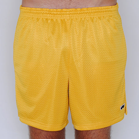 mesh stache (see what we did there) mesh gym shorts - vintage gold