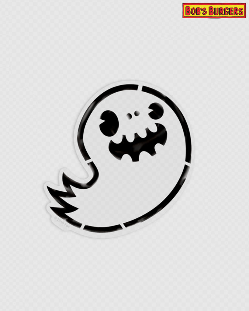 Bob's Burgers ghost boy clear die cut sticker