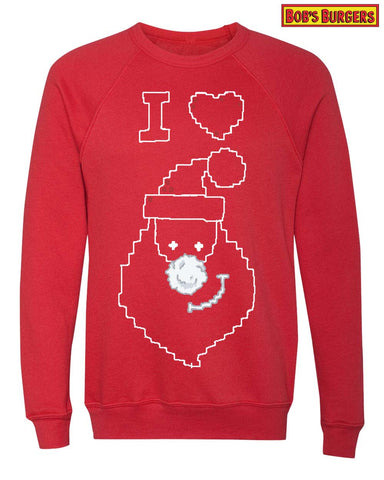 Bobs Burgers - Teddy's Santa Sweatshirt - red